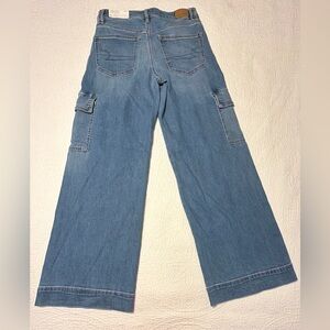 American Eagle Outfitters Light Blue Wide-Leg Cargo Jeans